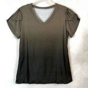 Women’s Tulip Sleeve Ombre Olive Tee / Size large